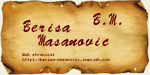 Beriša Mašanović vizit kartica